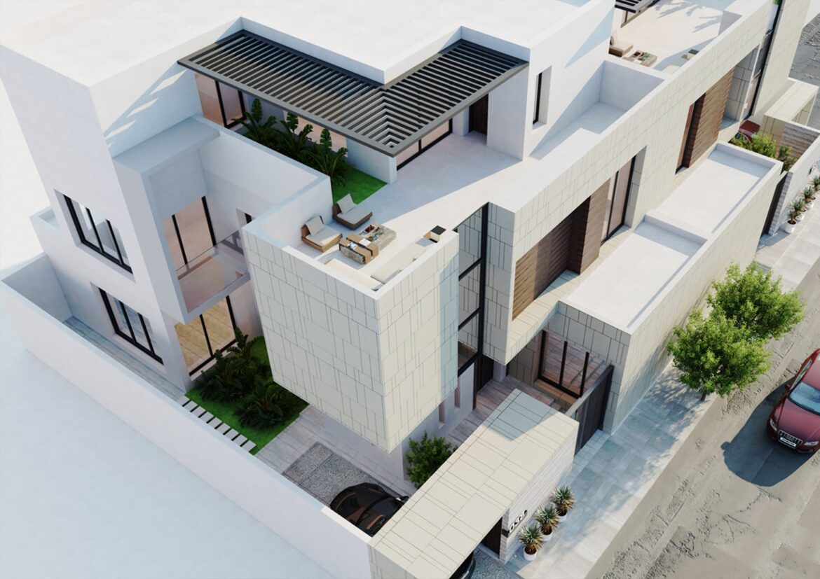 2 Architecture design - Interior design - Tiles villa  Conceptual design - 3D Exterior perspective (3)_1