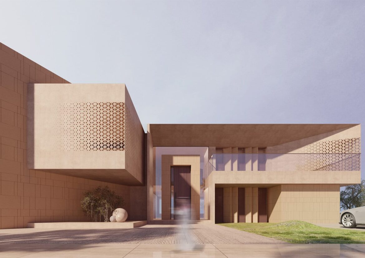 2 Architecture design - Square Villa  Conceptual design - 3D Exterior perspective (3)