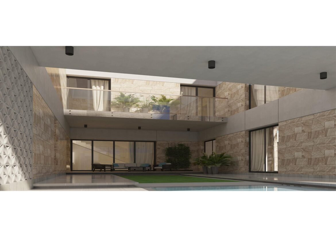 4 Architecture design - Interior design - Stone villa  Conceptual design - 3D Exterior perspective (5)