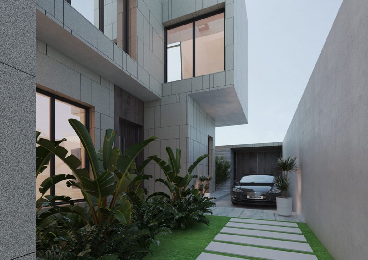 4 Architecture design - Interior design - Tiles villa  Conceptual design - 3D Exterior perspective (6)_1