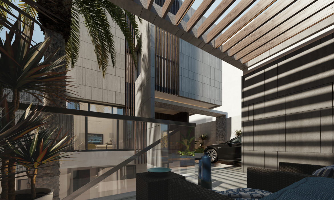 4 Architecture design - KUFI Villa - Dubai - UAE Conceptual design - 3D Exterior perspective (5)