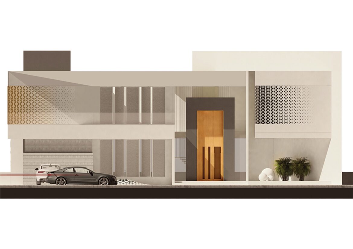 6 Architecture design - Square Villa -  Conceptual design - Front elevation