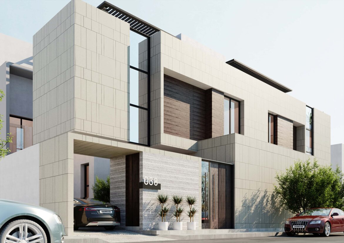 MAC consulting co. - Architecture design - Interior design - Tiles villa  Conceptual design - 3D Exterior perspective (4)