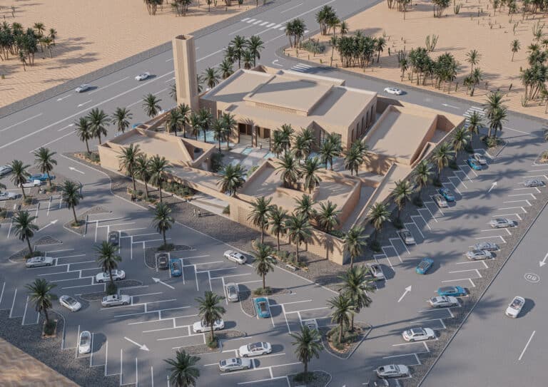 0001 7Mosque Jeddah KSA Conceptual design 3D Exterior perspective