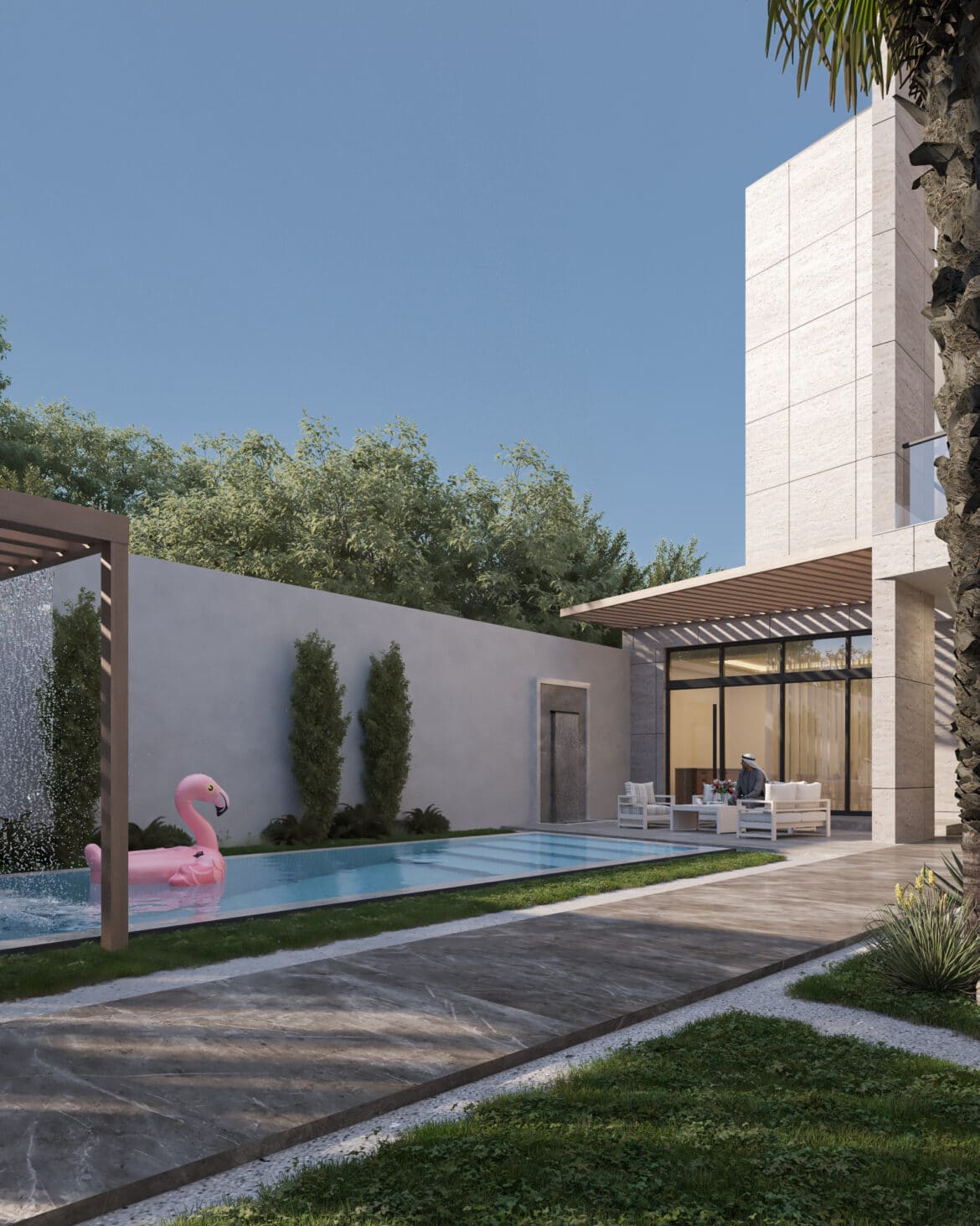 18- MA consulting co. - Architecture design - Rafadah Villa  Conceptual design - 3D Exterior perspective (11)