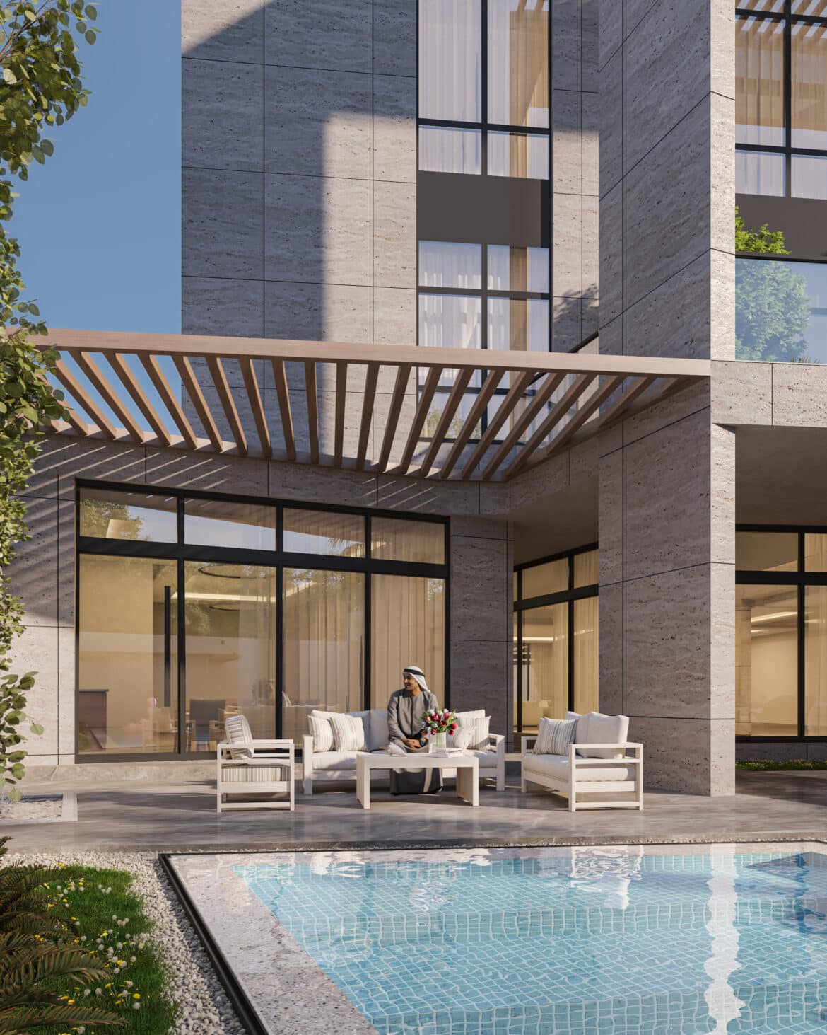 18- MA consulting co. - Architecture design - Rafadah Villa  Conceptual design - 3D Exterior perspective (8)