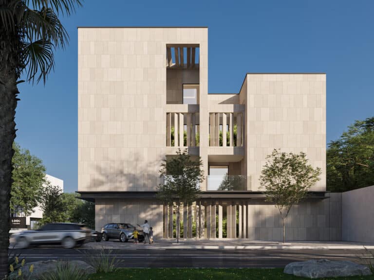 19 MA consulting co. Architecture design Vertical Courtyard Villas  Conceptual design 3D Exterior perspective 1