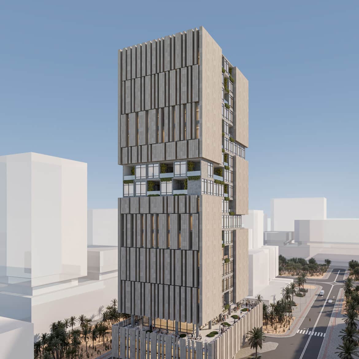 2- MAC consulting co. - Architecture design -Pixel Tower - Jeddah - KSA - Conceptual design - 3D Exterior perspective (3)